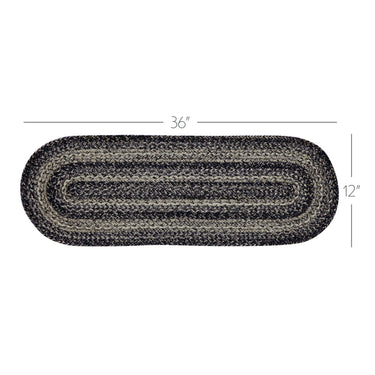 Sawyer Mill Black White Jute Oval Runner 12x36 - The Fox Decor
